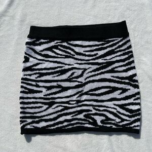 Zebra Print Knit Skirt